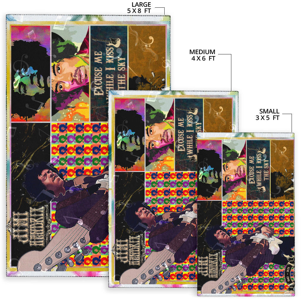 Jimi Hendrix Area Rug Singer Home Decor Custom For Fans NT050601