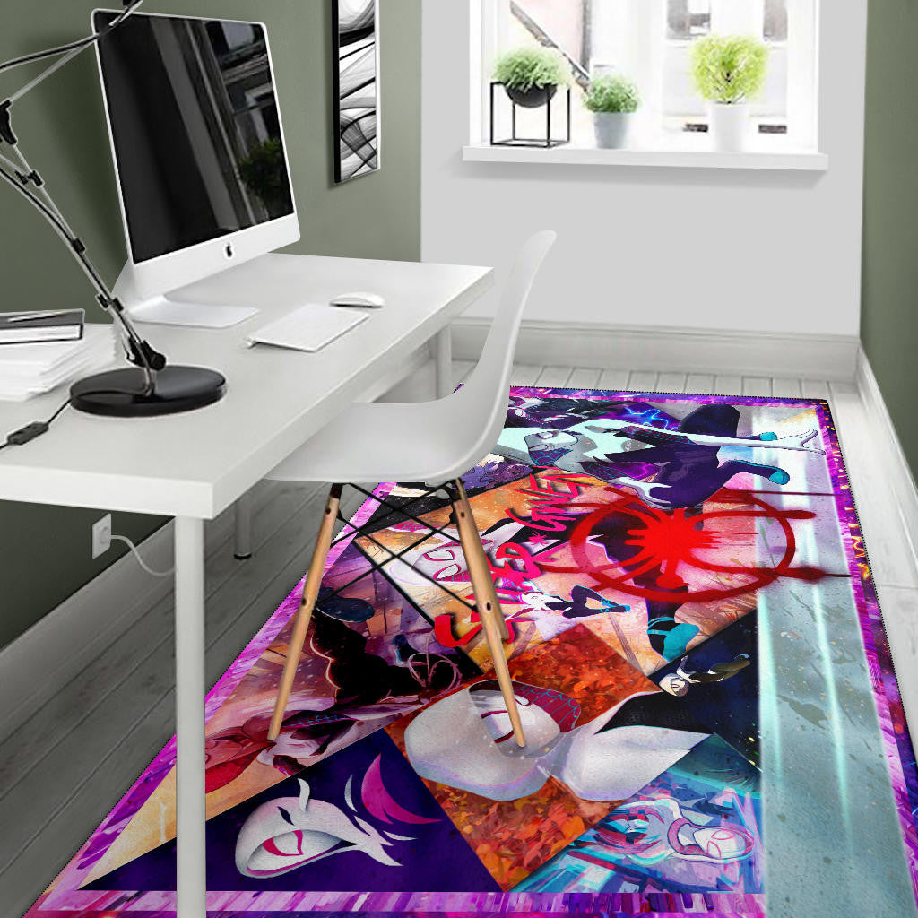 Spider Gwen Into The Spiderverse Area Rug Movie Home Decor Custom For Fans NT051002