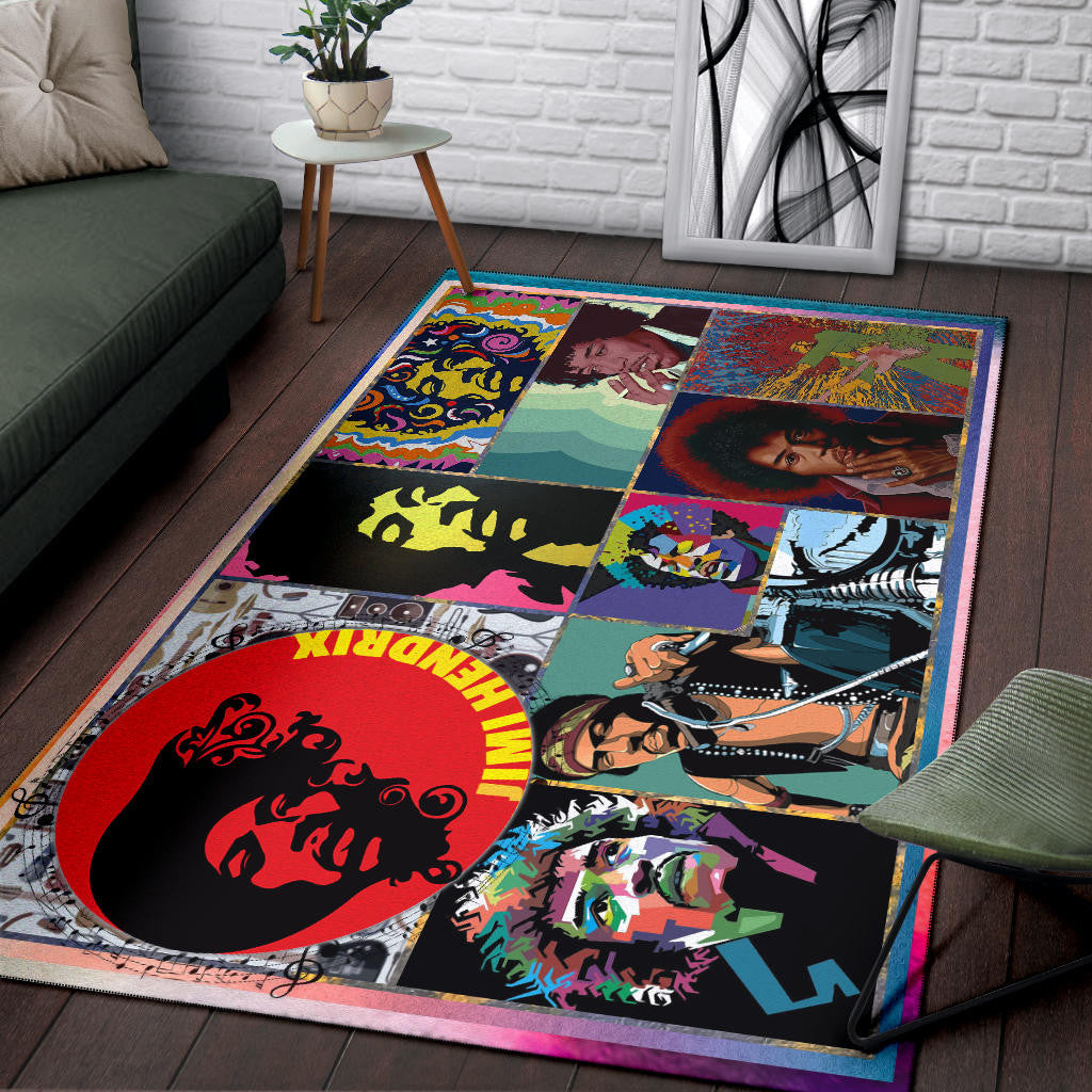 Jimi Hendrix Area Rug Singer Home Decor Custom For Fans NT050502