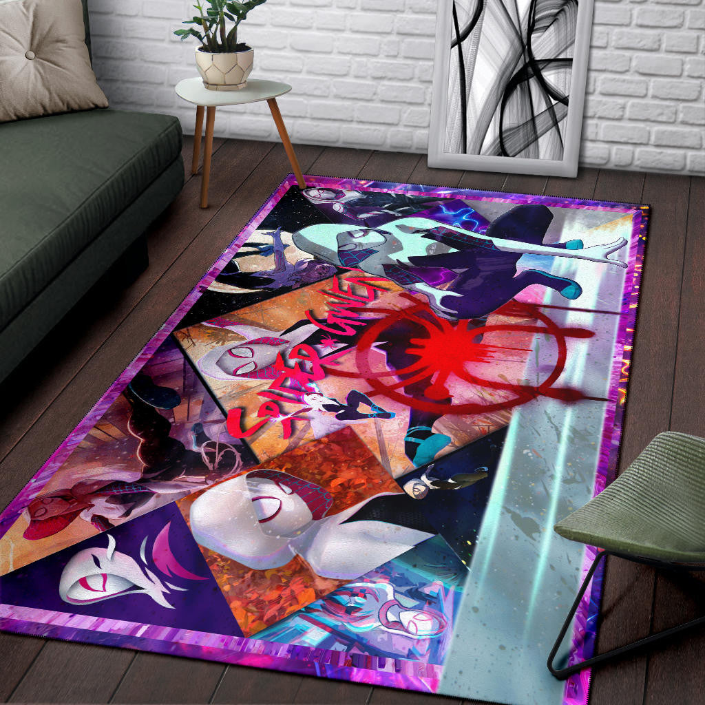 Spider Gwen Into The Spiderverse Area Rug Movie Home Decor Custom For Fans NT051002
