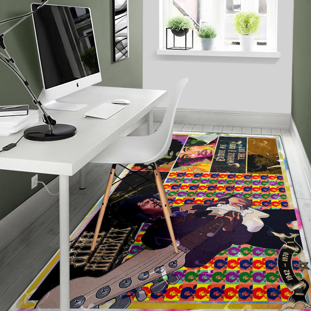 Jimi Hendrix Area Rug Singer Home Decor Custom For Fans NT050601