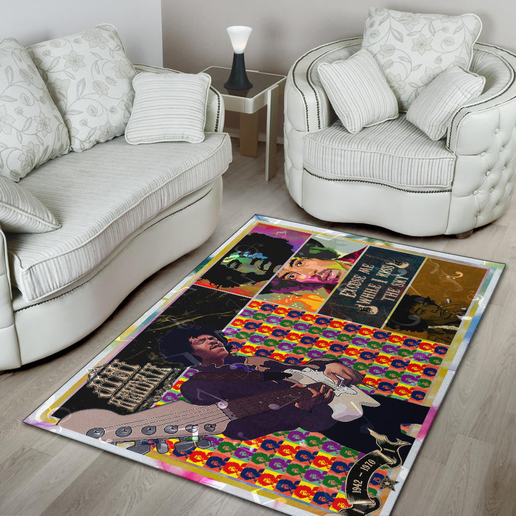Jimi Hendrix Area Rug Singer Home Decor Custom For Fans NT050601