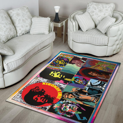 Jimi Hendrix Area Rug Singer Home Decor Custom For Fans NT050502