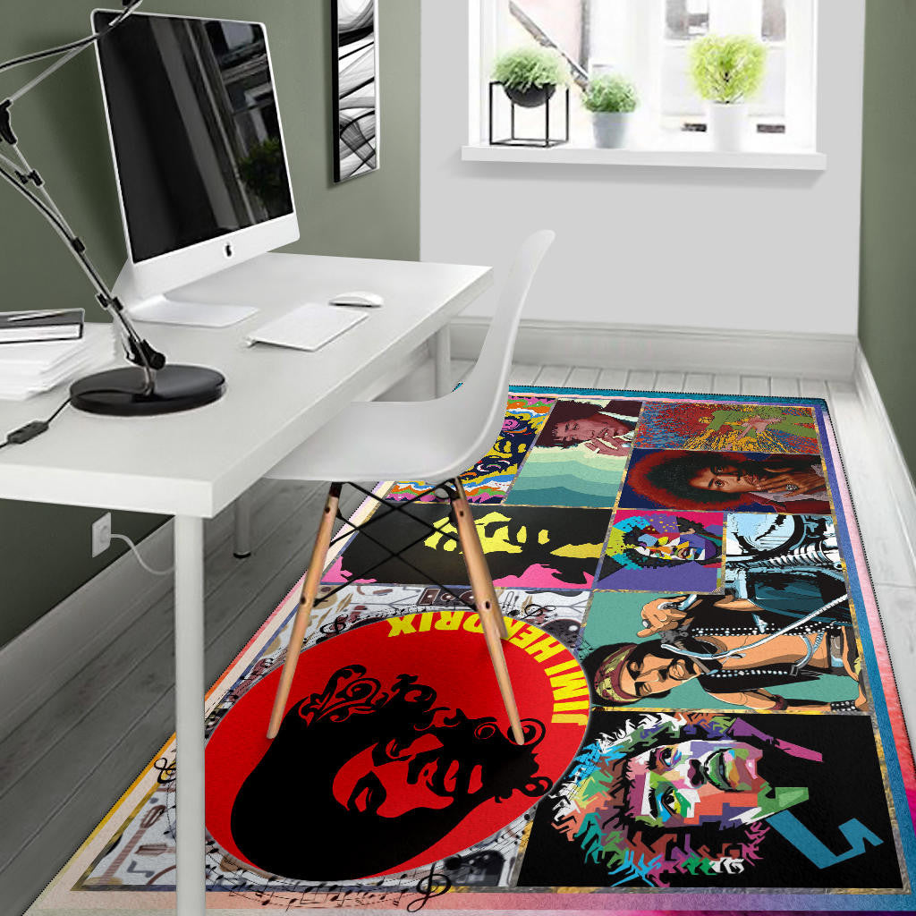 Jimi Hendrix Area Rug Singer Home Decor Custom For Fans NT050502