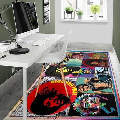 Jimi Hendrix Area Rug Singer Home Decor Custom For Fans NT050502
