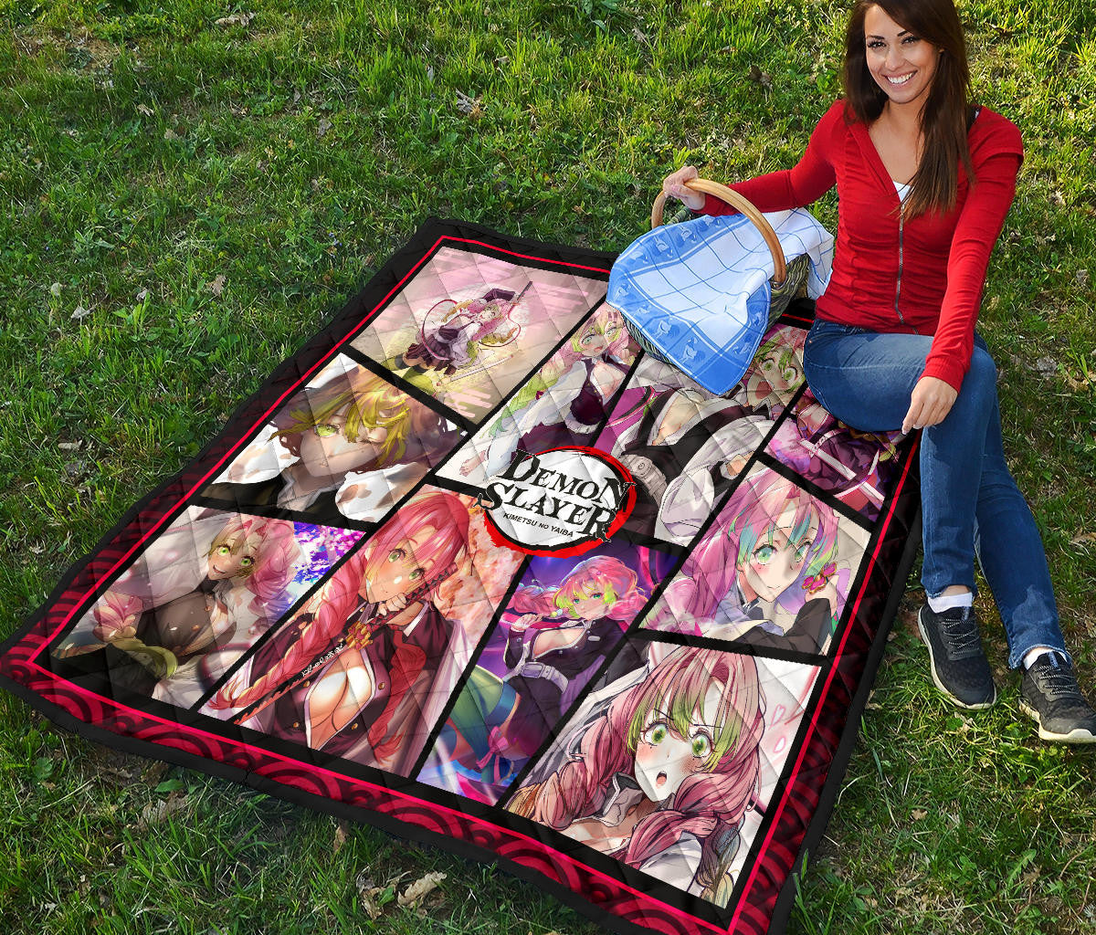 Mitsuri Kanroji Love Hashira Demon Slayer Area Rug Anime Home Decor Custom For Fans NA052004