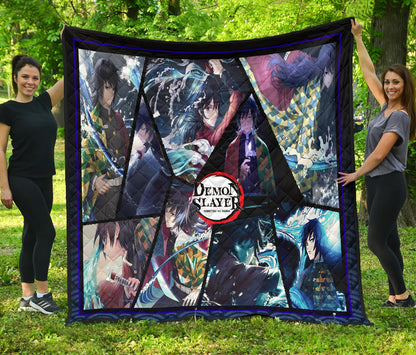 Giyu Tomioka Water Hashira Demon Slayer Area Rug Anime Home Decor Custom For Fans NA052007