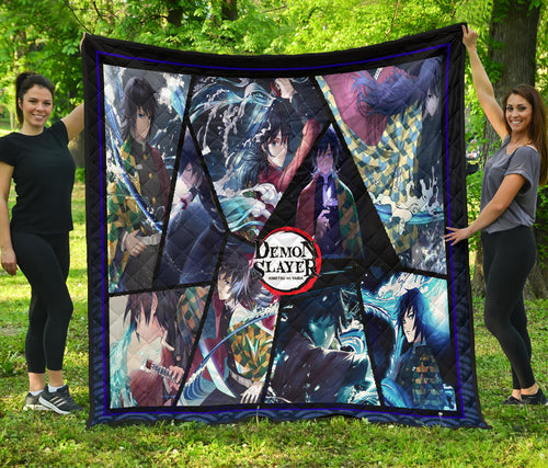 Giyu Tomioka Water Hashira Demon Slayer Area Rug Anime Home Decor Custom For Fans NA052007
