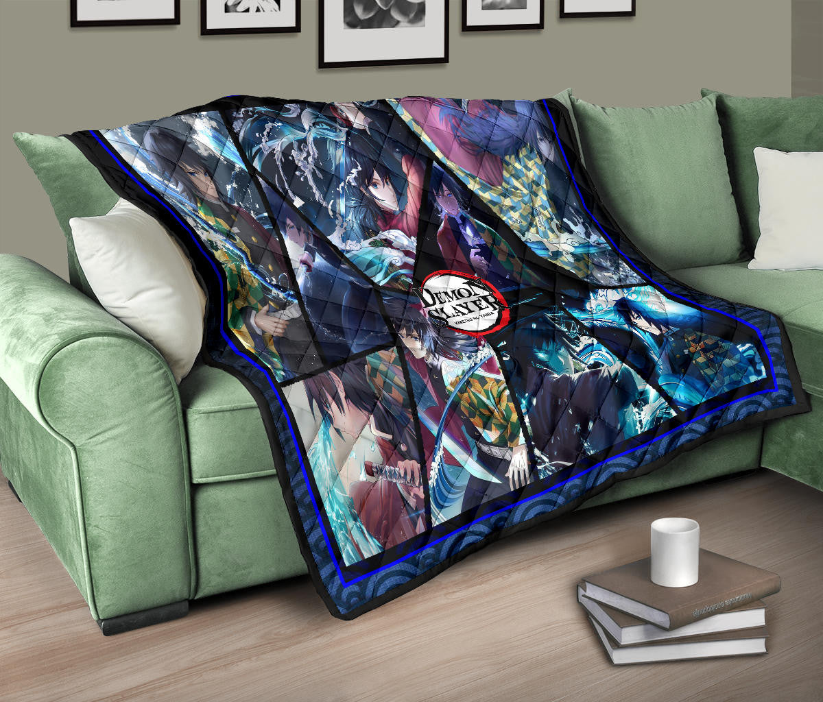 Giyu Tomioka Water Hashira Demon Slayer Area Rug Anime Home Decor Custom For Fans NA052007