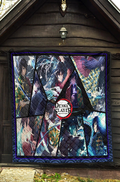 Giyu Tomioka Water Hashira Demon Slayer Area Rug Anime Home Decor Custom For Fans NA052007