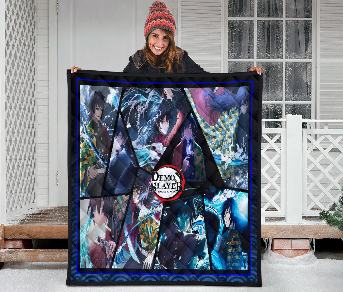 Giyu Tomioka Water Hashira Demon Slayer Area Rug Anime Home Decor Custom For Fans NA052007