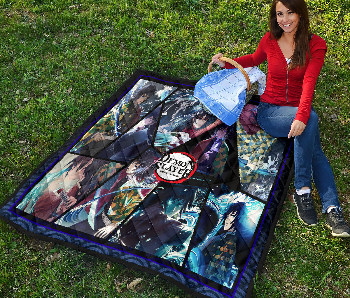 Giyu Tomioka Water Hashira Demon Slayer Area Rug Anime Home Decor Custom For Fans NA052007