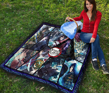 Giyu Tomioka Water Hashira Demon Slayer Area Rug Anime Home Decor Custom For Fans NA052007