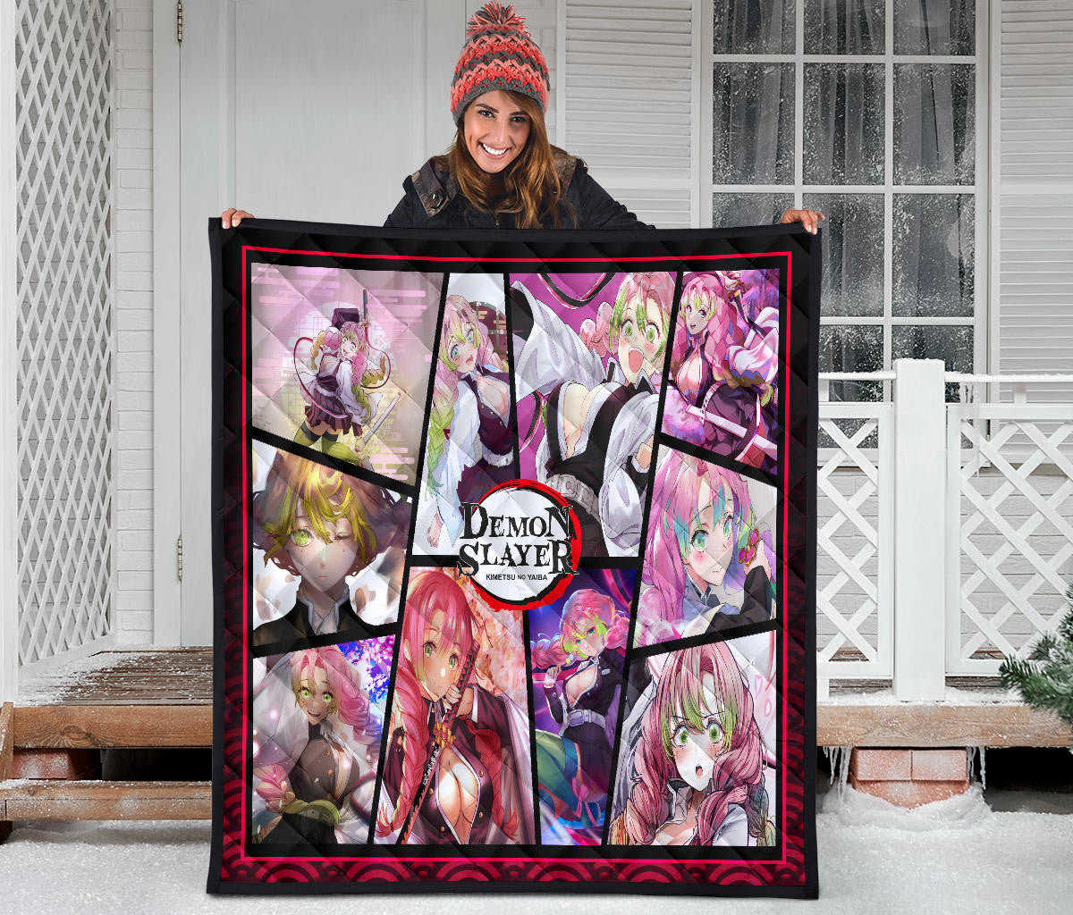 Mitsuri Kanroji Love Hashira Demon Slayer Area Rug Anime Home Decor Custom For Fans NA052004