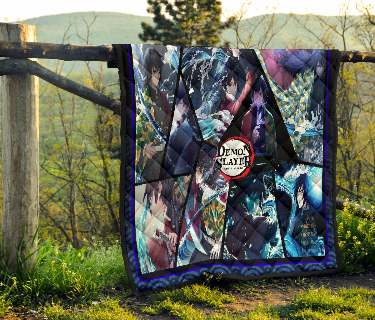 Giyu Tomioka Water Hashira Demon Slayer Area Rug Anime Home Decor Custom For Fans NA052007