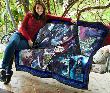 Giyu Tomioka Water Hashira Demon Slayer Area Rug Anime Home Decor Custom For Fans NA052007