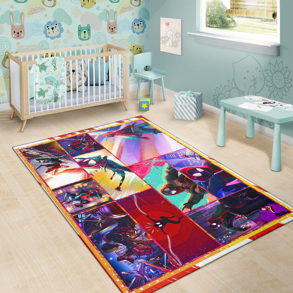 Spider Man Into Spiderverse Area Rug Movie Home Decor Custom For Fans NT050401