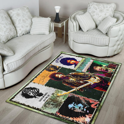Jimi Hendrix Area Rug Singer Home Decor Custom For Fans NT050602