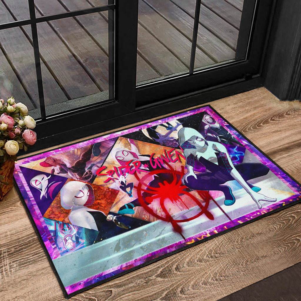Spider Gwen Into The Spiderverse Door Mat Movie Home Decor Custom For Fans NT051002