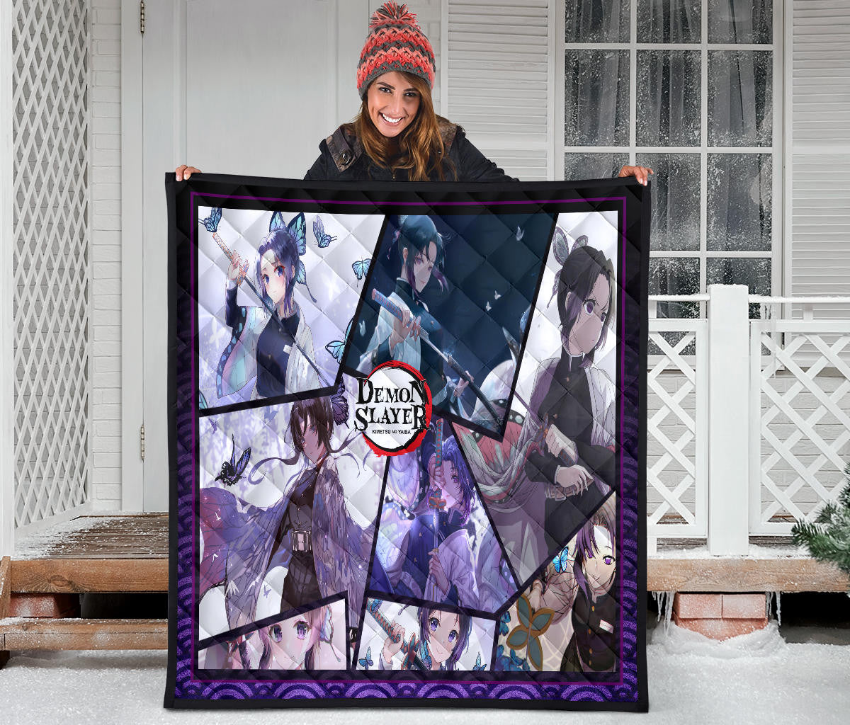 Shinobu Kocho Insect Hashira Demon Slayer Area Rug Anime Home Decor Custom For Fans NA052008