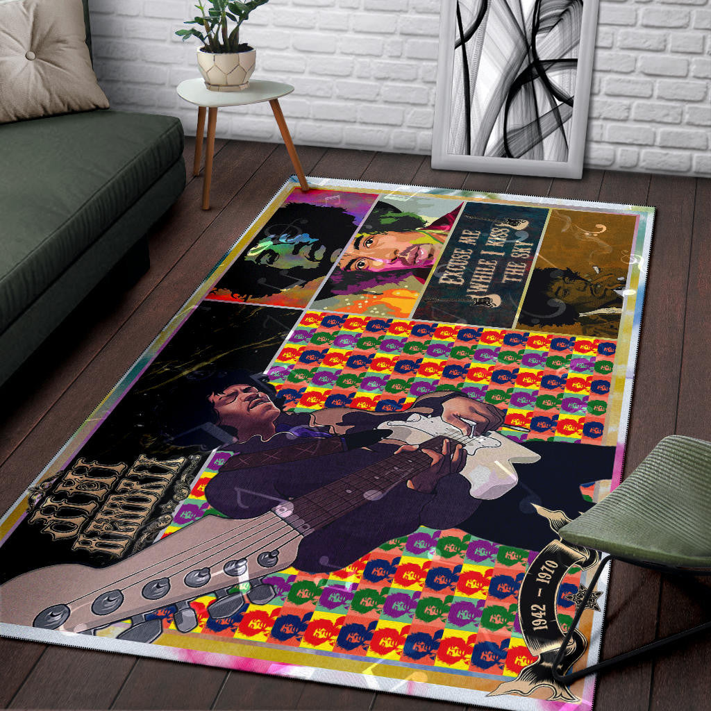 Jimi Hendrix Area Rug Singer Home Decor Custom For Fans NT050601