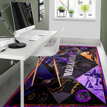King T'Challa Black Panther Area Rug Movie Home Decor Custom For Fans NT052302
