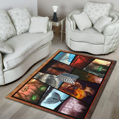 Eren Yeager Attack On Titan Area Rug Anime Home Decor Custom For Fans NT052701