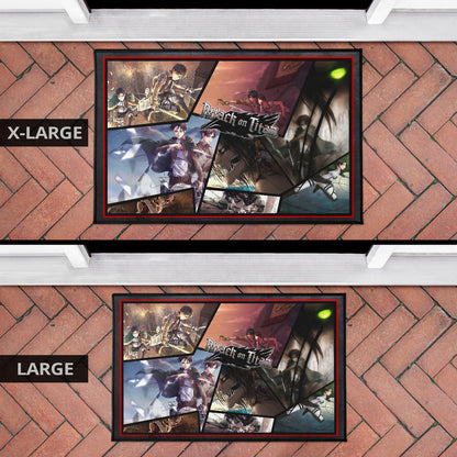 Eren Yeager And Levi Ackerman Attack On Titan Door Mat Anime Home Decor Custom For Fans NT052704