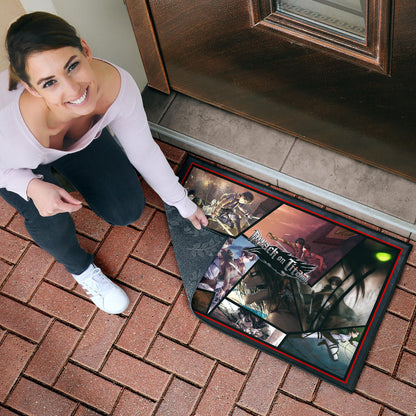 Eren Yeager And Levi Ackerman Attack On Titan Door Mat Anime Home Decor Custom For Fans NT052704