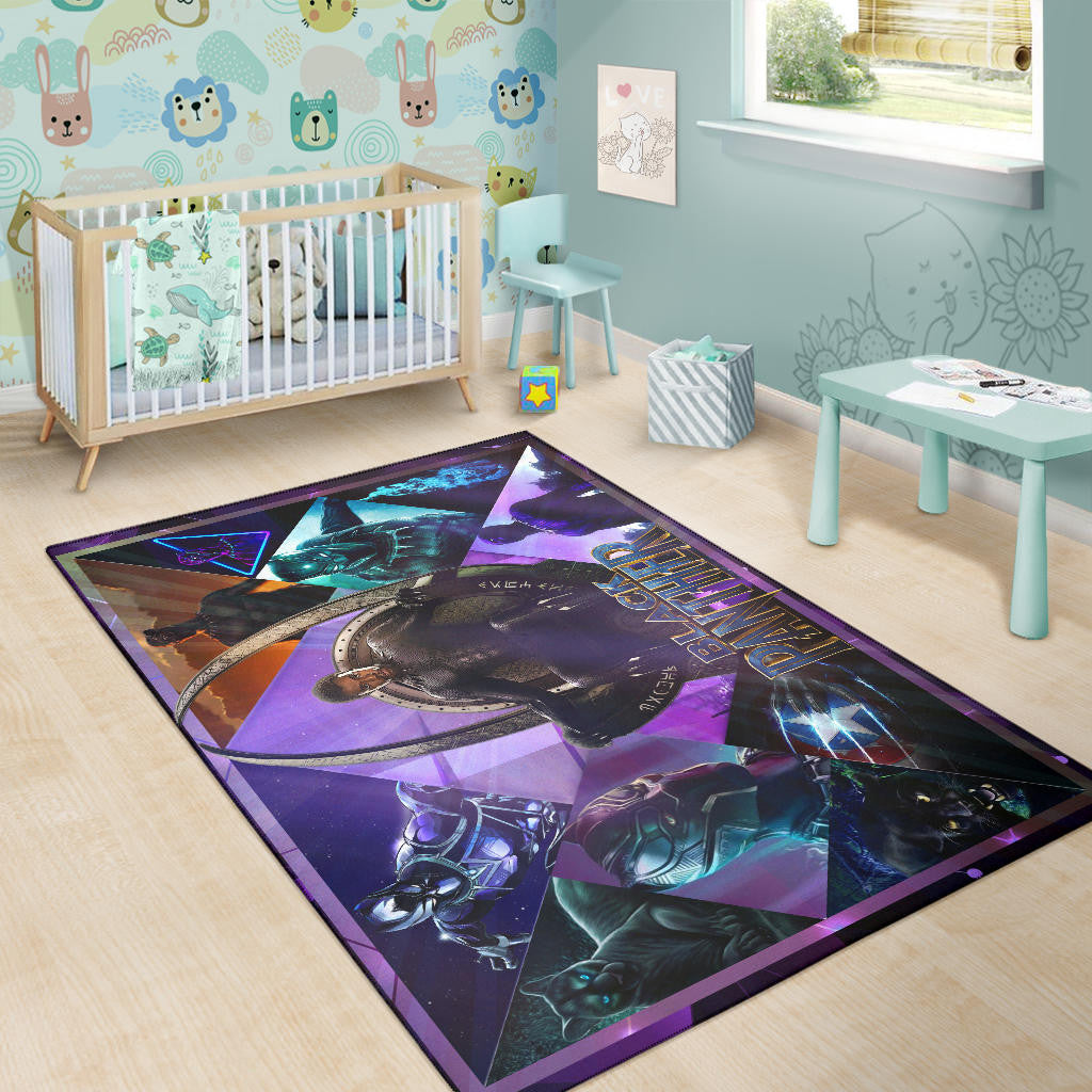 King T'Challa Black Panther Area Rug Movie Home Decor Custom For Fans NT051703