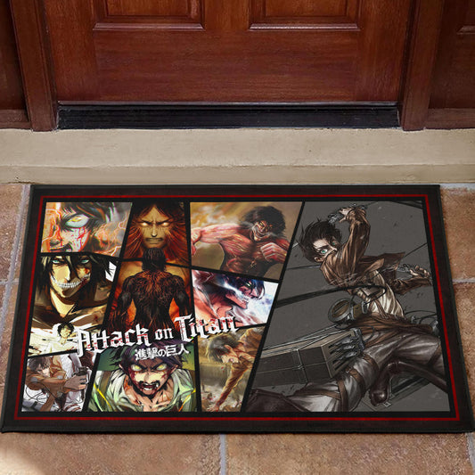 Eren Yeager Attack On Titan Door Mat Anime Home Decor Custom For Fans NT052601