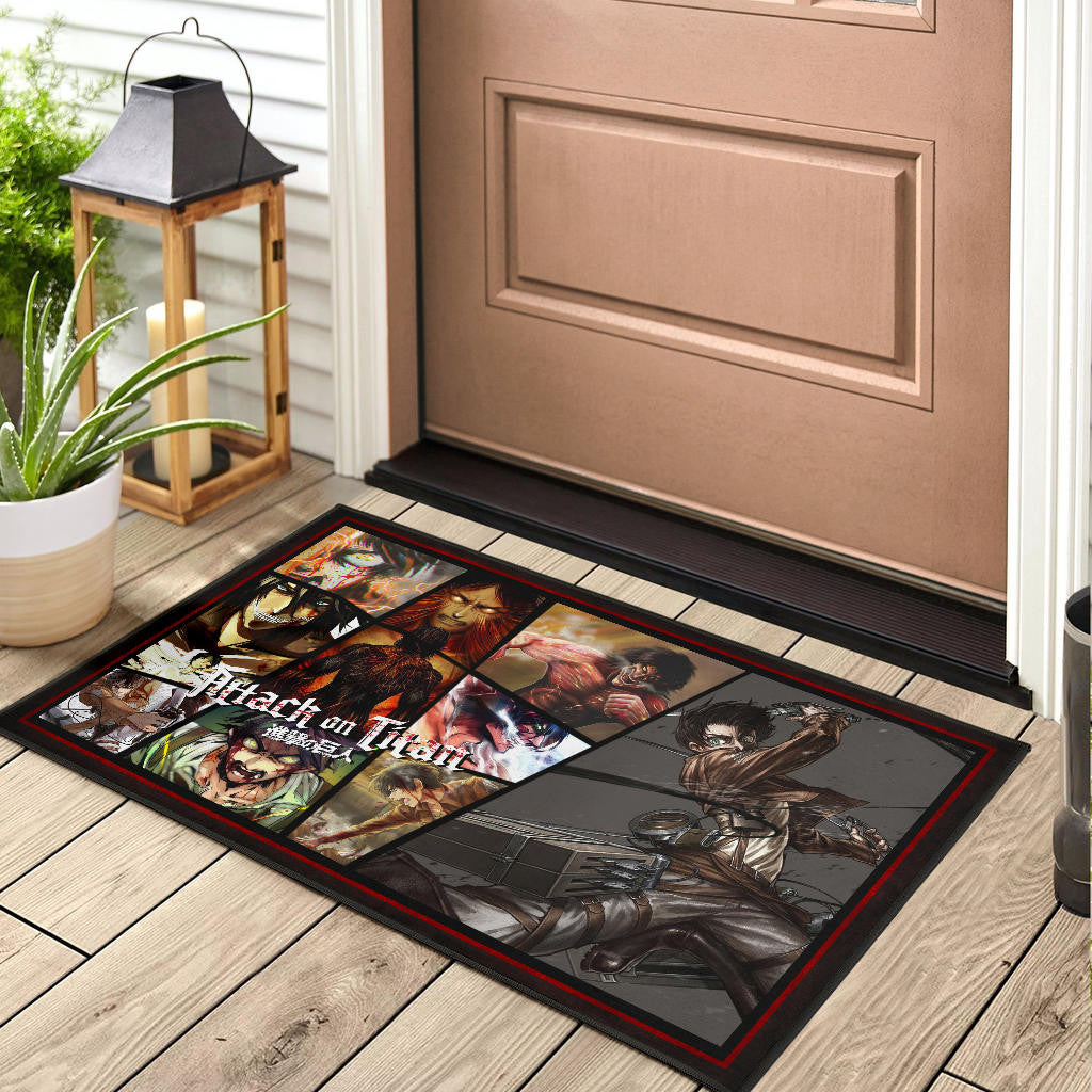 Eren Yeager Attack On Titan Door Mat Anime Home Decor Custom For Fans NT052601