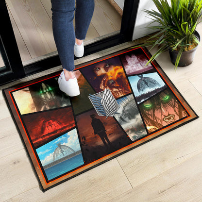 Eren Yeager Attack On Titan Door Mat Anime Home Decor Custom For Fans NT052701