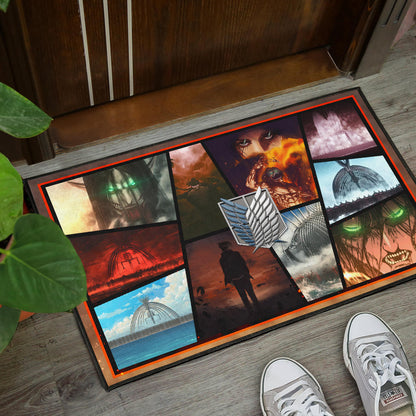 Eren Yeager Attack On Titan Door Mat Anime Home Decor Custom For Fans NT052701