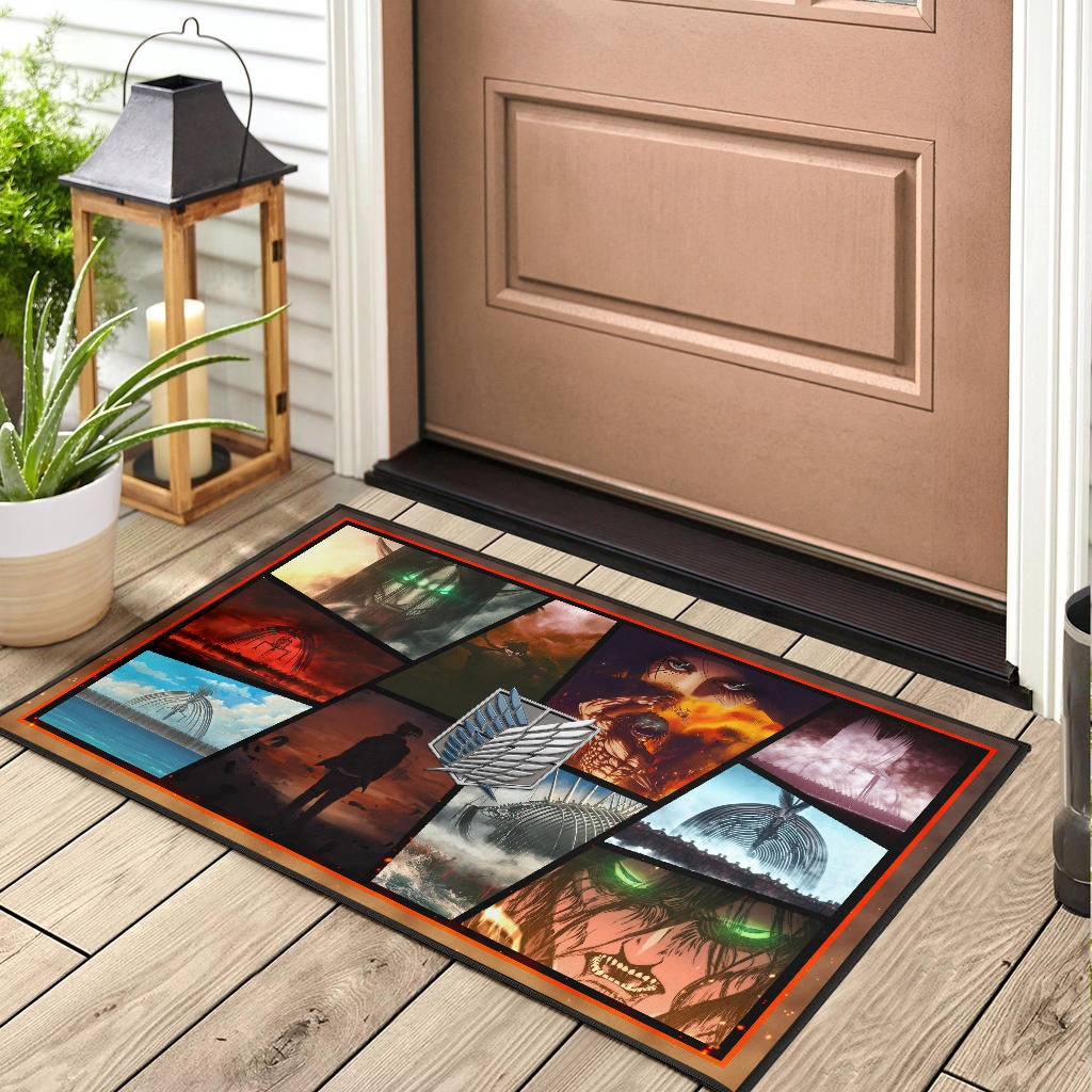Eren Yeager Attack On Titan Door Mat Anime Home Decor Custom For Fans NT052701