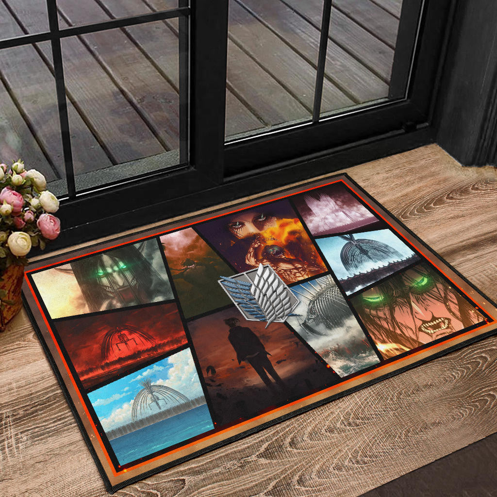 Eren Yeager Attack On Titan Door Mat Anime Home Decor Custom For Fans NT052701