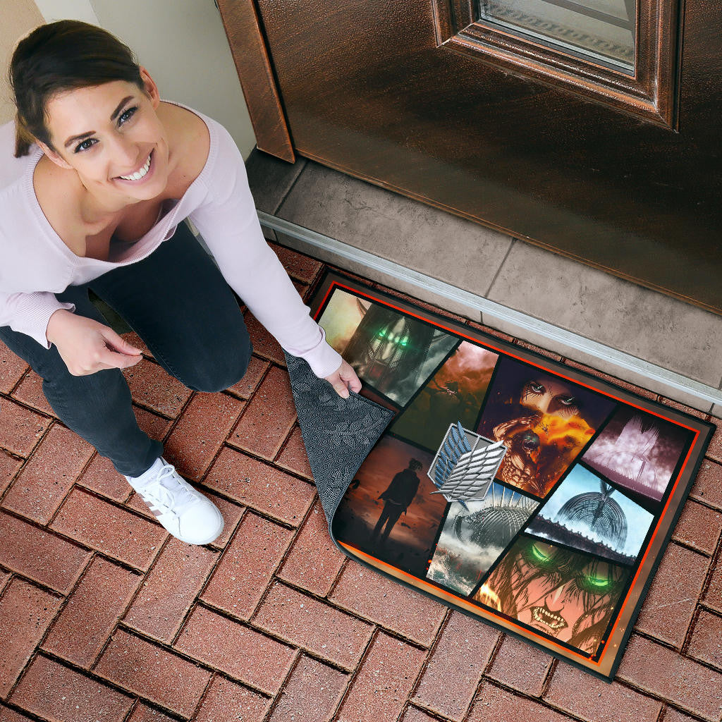 Eren Yeager Attack On Titan Door Mat Anime Home Decor Custom For Fans NT052701