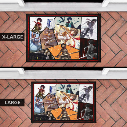 Mikasa Ackerman Attack On Titan Door Mat Anime Home Decor Custom For Fans NT052602