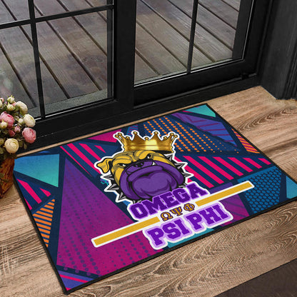 Omega Psi Phi Door Mat Fraternity Home Decor Custom For Fans AT22081202