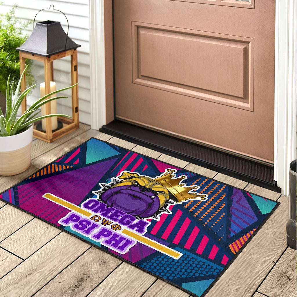 Omega Psi Phi Door Mat Fraternity Home Decor Custom For Fans AT22081202
