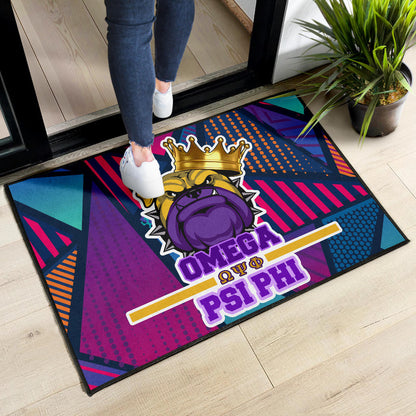 Omega Psi Phi Door Mat Fraternity Home Decor Custom For Fans AT22081202
