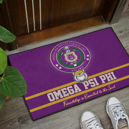 Omega Psi Phi Door Mat Fraternity Home Decor Custom For Fans AT22081201