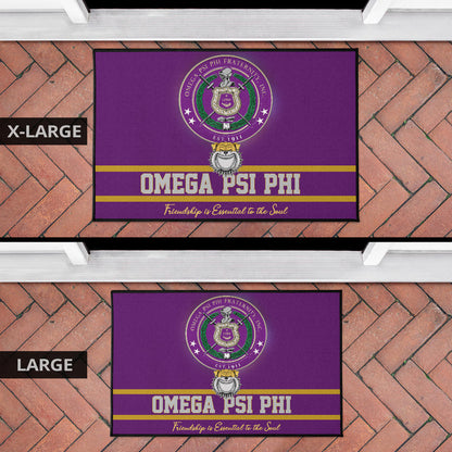 Omega Psi Phi Door Mat Fraternity Home Decor Custom For Fans AT22081201