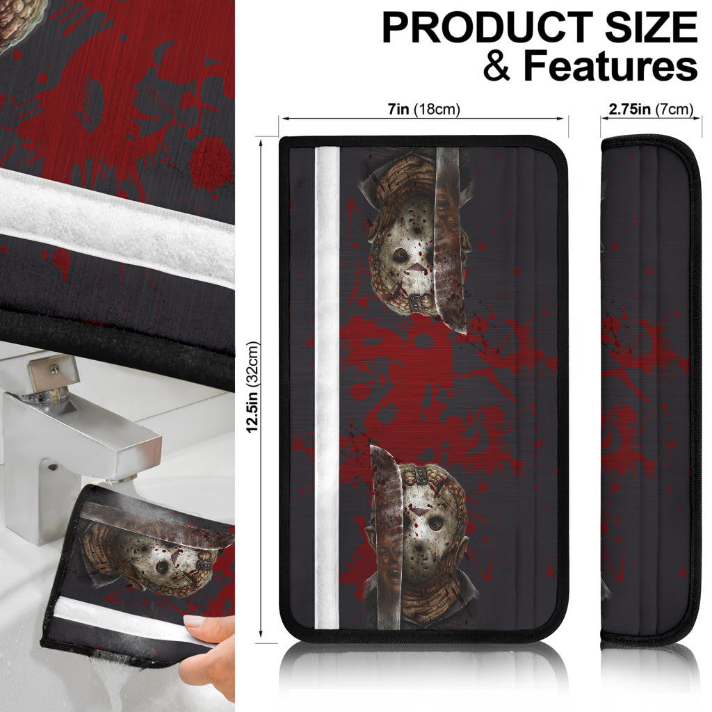 Jason Voorhees Friday The 13th Seat Belt Covers Horror Movie Car Accessories Custom For Fans