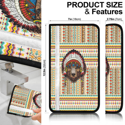 Abstract Lion Seat Belt Covers Native American Car Accessories Custom For Fans