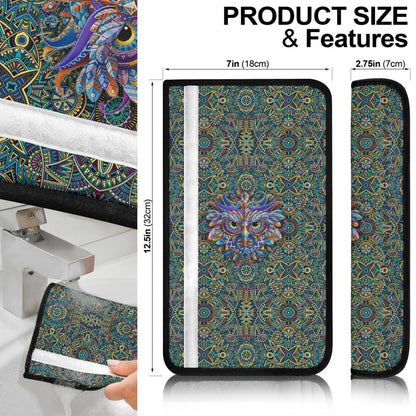 Abstract Owl Seat Belt Covers Native American Car Accessories
