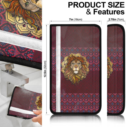 Abstract Lion Seat Belt Covers Native American Car Accessories