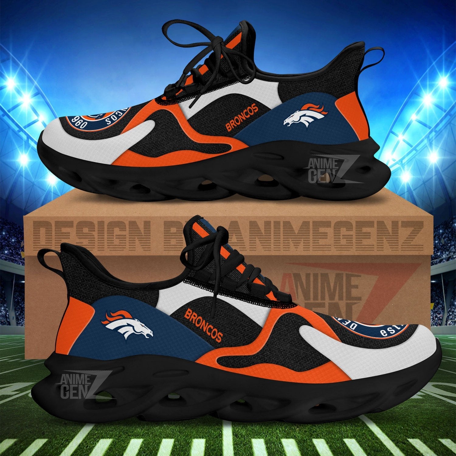 Denver Broncos Clunky Sneakers NFL Custom Sport Shoes