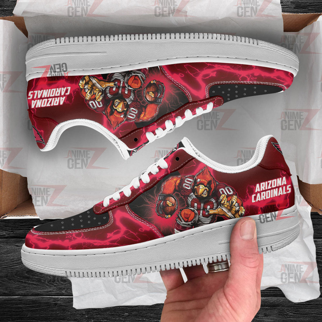 Arizona Cardinal Air Sneakers Mascot Thunder Style Custom NFL Sport Shoes