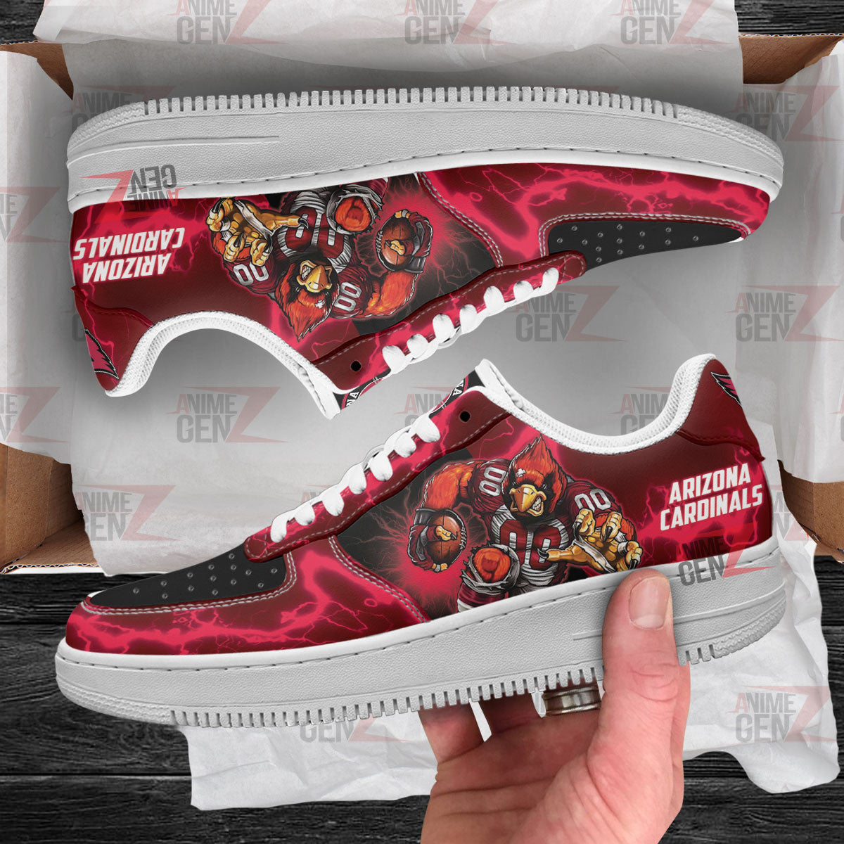 Arizona Cardinal Air Sneakers Mascot Thunder Style Custom NFL Sport Shoes